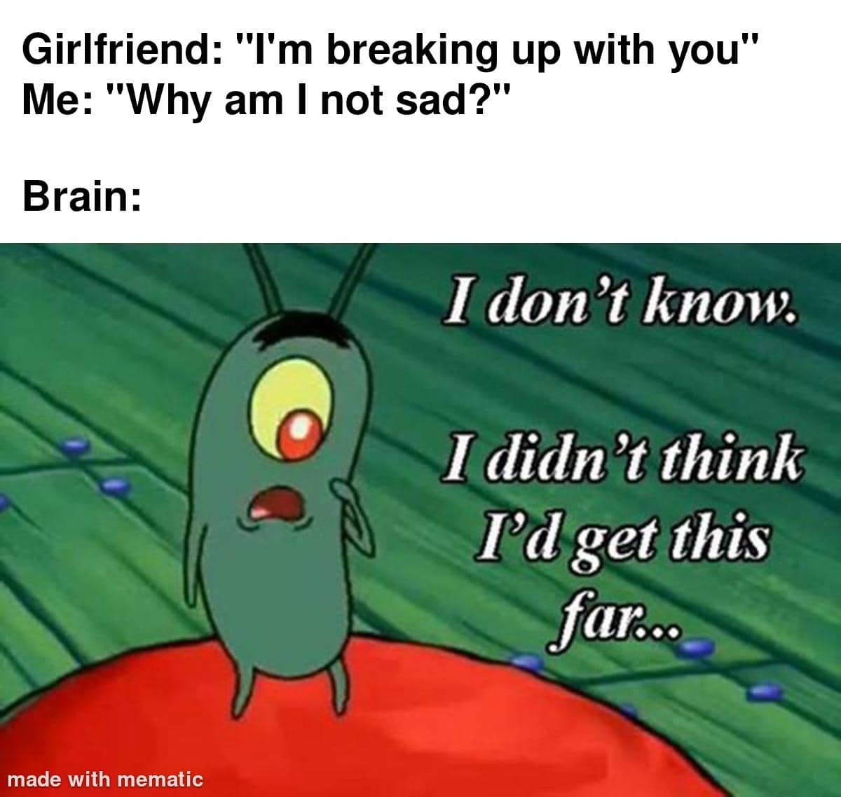 meme SpongeBob tentang putus cinta