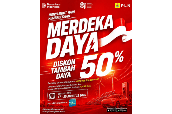 Rayakan HUT ke-81 RI, PLN Beri Diskon Tambah Daya 50 Persen