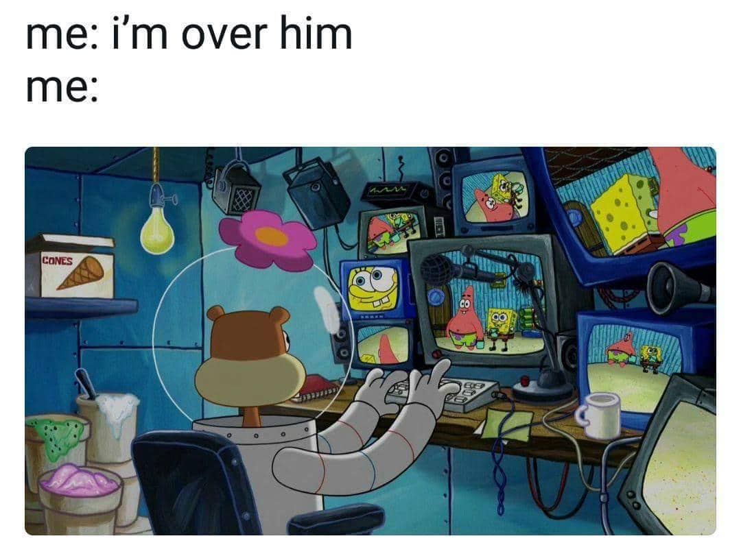 8 Meme SpongeBob tentang Putus Cinta, Malah Makin Obsesi?
