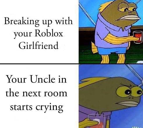 meme SpongeBob tentang putus cinta