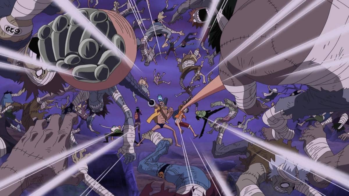Visual One Piece bertajuk 600 Million Berry Big Bout dari Toei Animation, berkaitan dengan hadiah 600 juta Berry.