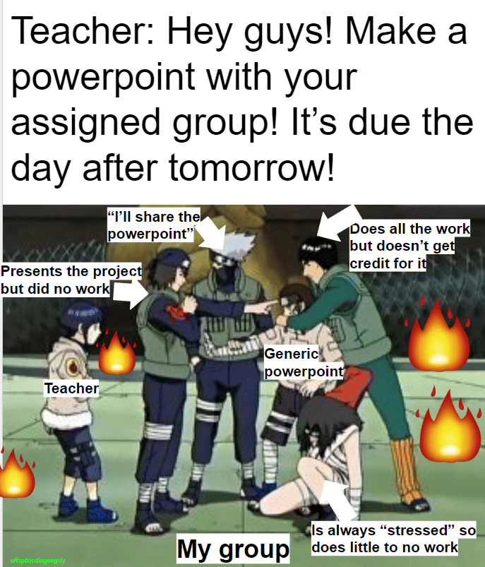 meme Naruto tentang sekolah