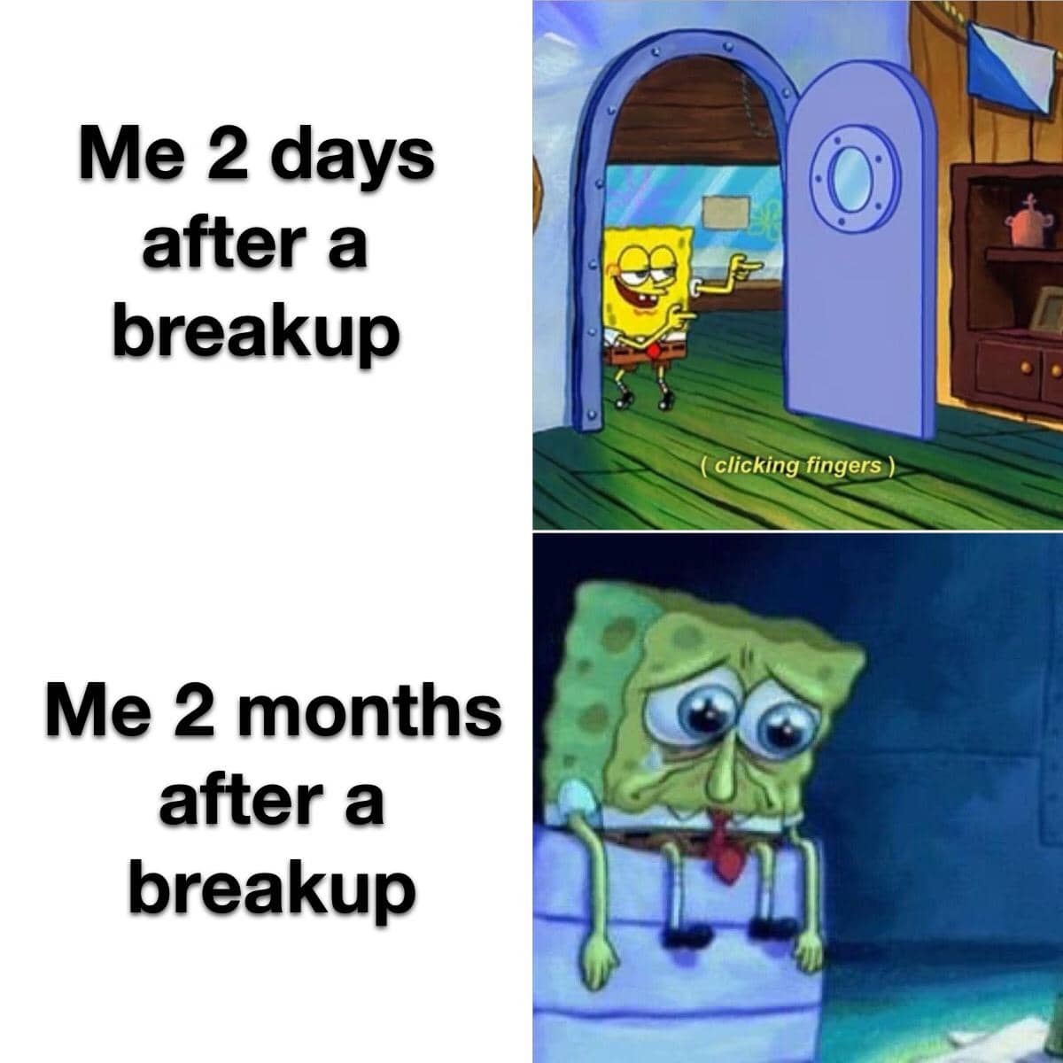 meme SpongeBob tentang putus cinta