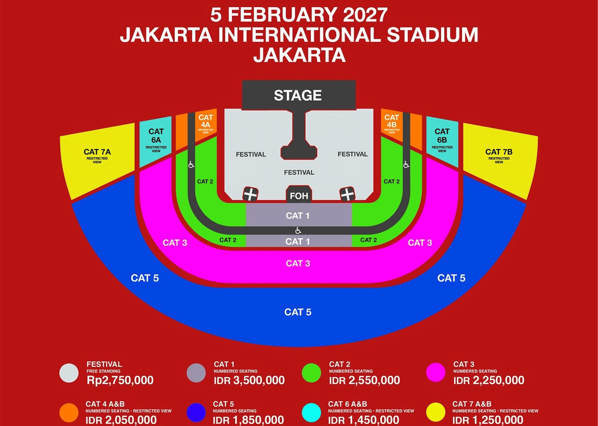 Kapan war tiket Maroon 5 Jakarta 2027