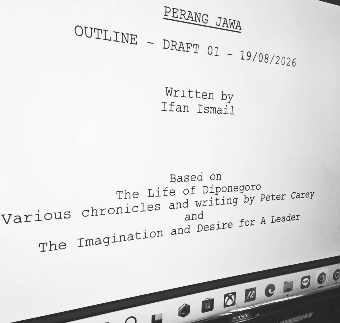 Materi promosi Film Perang Jawa dari akun Instagram Angga Sasongko, mengangkat kisah perang yang berlatar di Jawa.