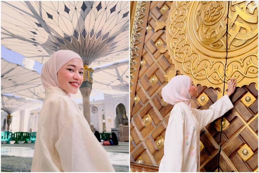 10 Potret Ummi Quary ketika di Masjid Nabawi, Madinah
