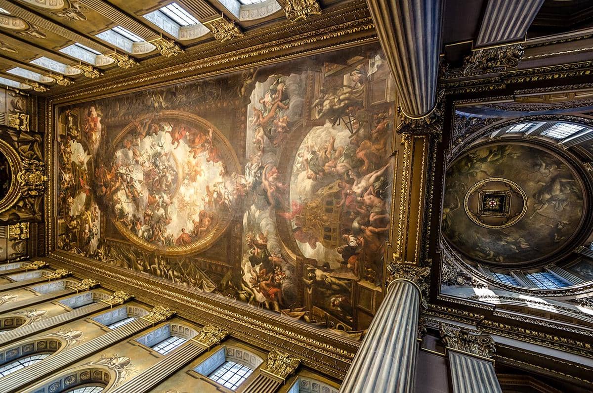 Langit-langit Painted Hall.