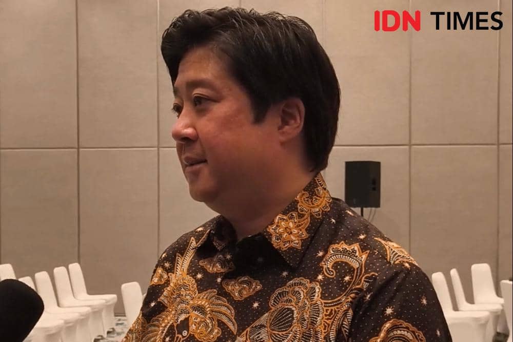Prajna Murdaya, founder Shoemaker Studios ditemui saat doorstop usai press conference di Jakarta, Rabu (19/8/2026) (IDN Times/Juan Dwi)