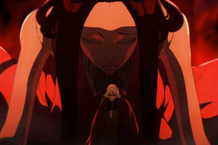 Ilustrasi Kannonbiraki Benihime Aratame, Bankai milik Kisuke Urahara dalam Bleach: Thousand-Year Blood War.