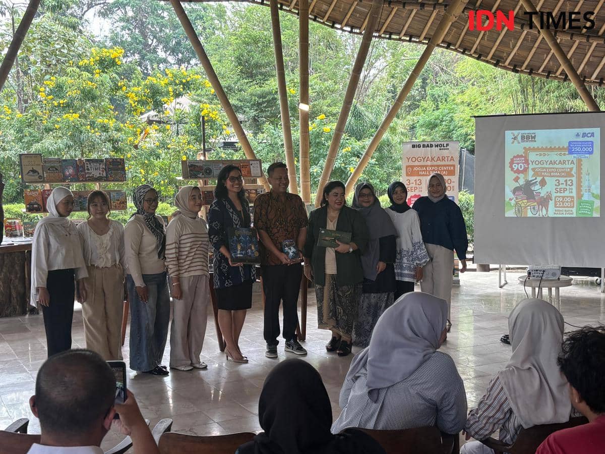 Jumpa pers Big Bad Wolf Books (BBW) 2026, di Sleman, Rabu (19/8/2026). (IDN Times/Herlambang Jati Kusumo)