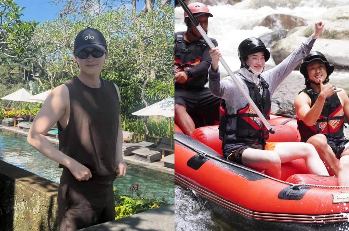 7 Potret Lee Jong Suk Liburan di Bali, Rafting hingga Nonton Tari Kecak