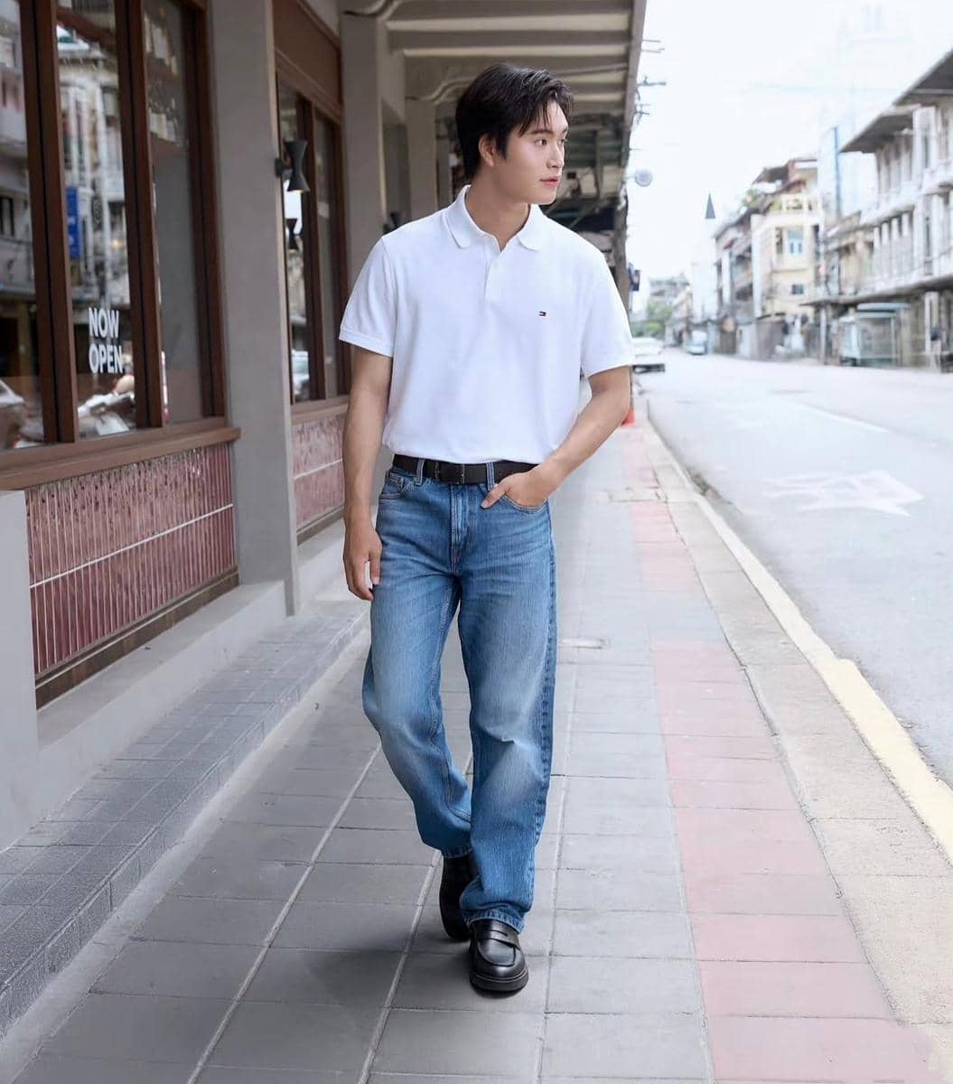 Outfit atasan putih Gemini Norawit