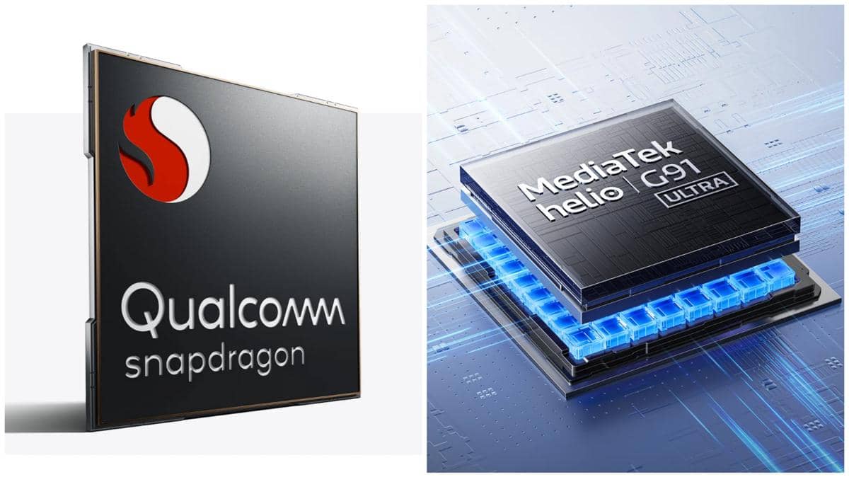 ilustrasi CPU Qualcomm Snapdragon 685 (kiri) dan MediaTek Helio G91 Ultra (kanan) 