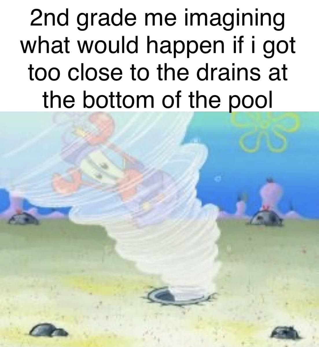 meme SpongeBob tentang momen menakutkan