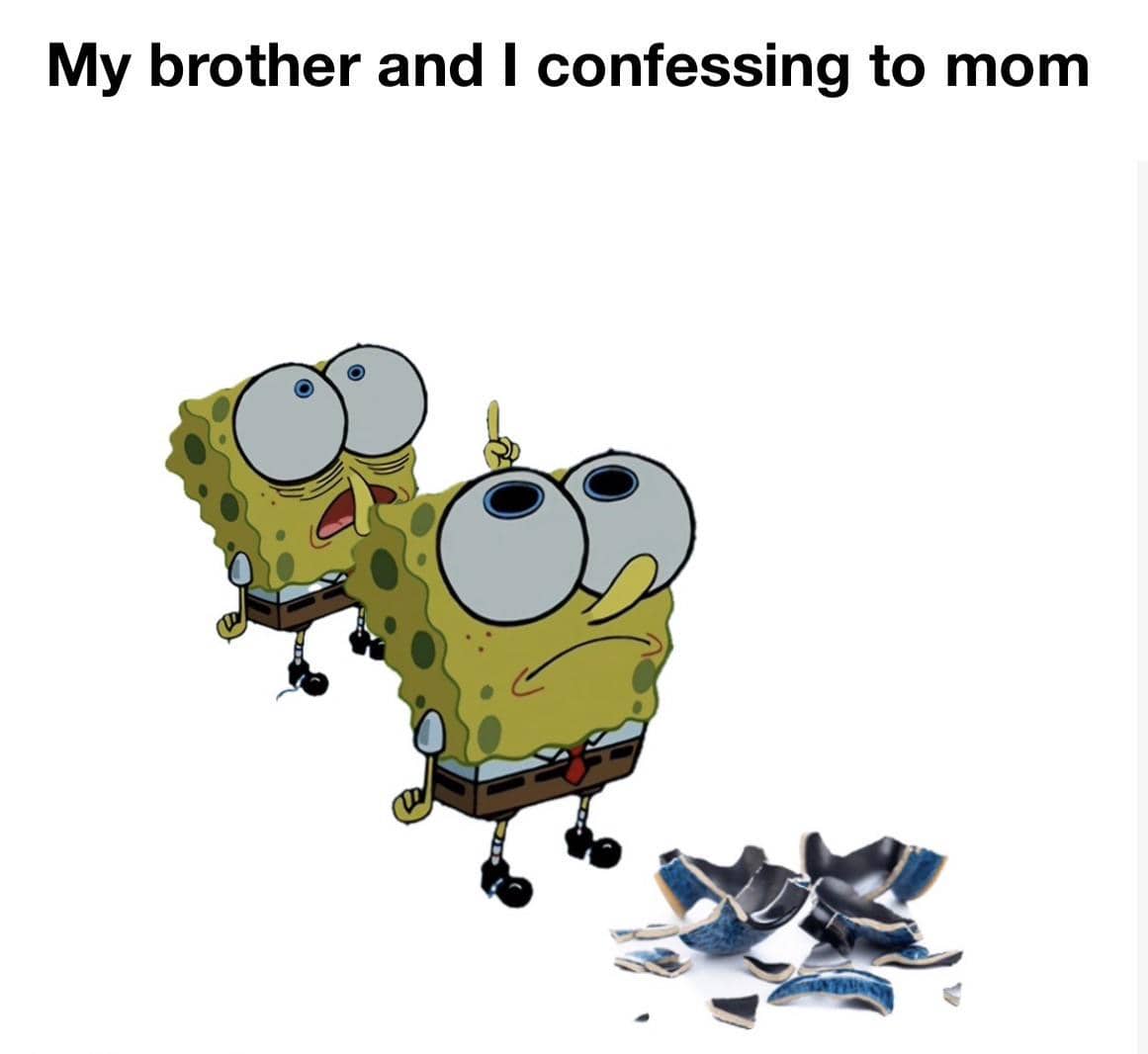 meme SpongeBob tentang momen menakutkan