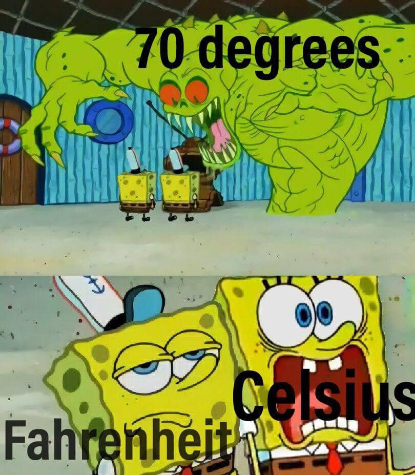 meme SpongeBob tentang momen menakutkan