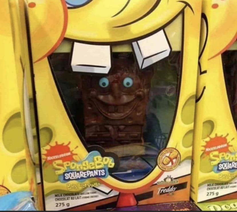 meme SpongeBob tentang momen menakutkan