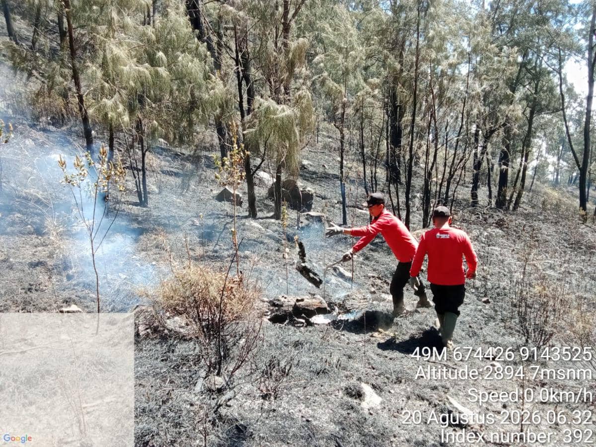 Api Arjuno-Welirang Berkobar Lagi, Water Bombing Terkendala Ini