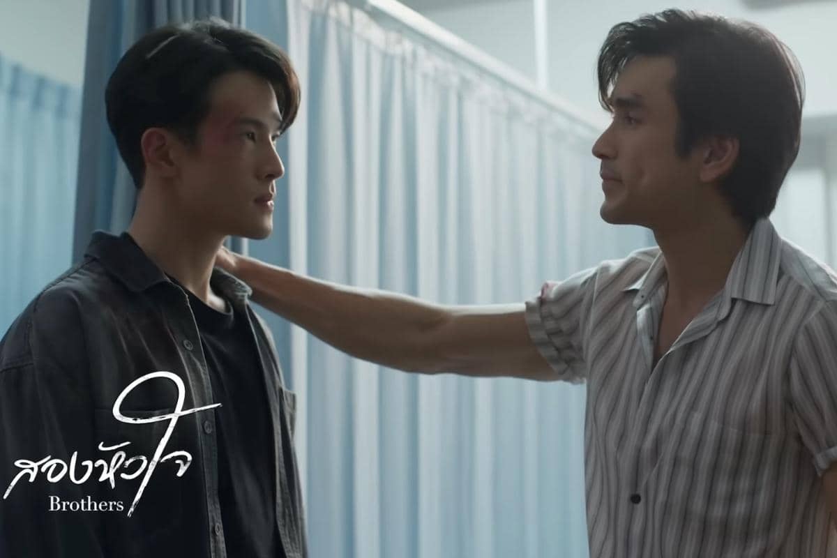 Cuplikan drama Thailand Brothers produksi Ch3 Thailand menampilkan adegan para karakter dalam serial tersebut.