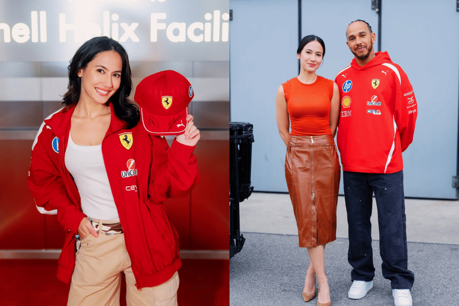 Gaya Pevita Pearce saat Bertemu Lewis Hamilton, On Point dengan Merah!