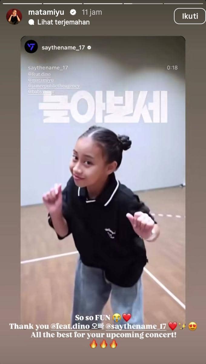 Mata Miyu bikin video dance challenge Party Rock Rock sama Dino SEVENTEEN
