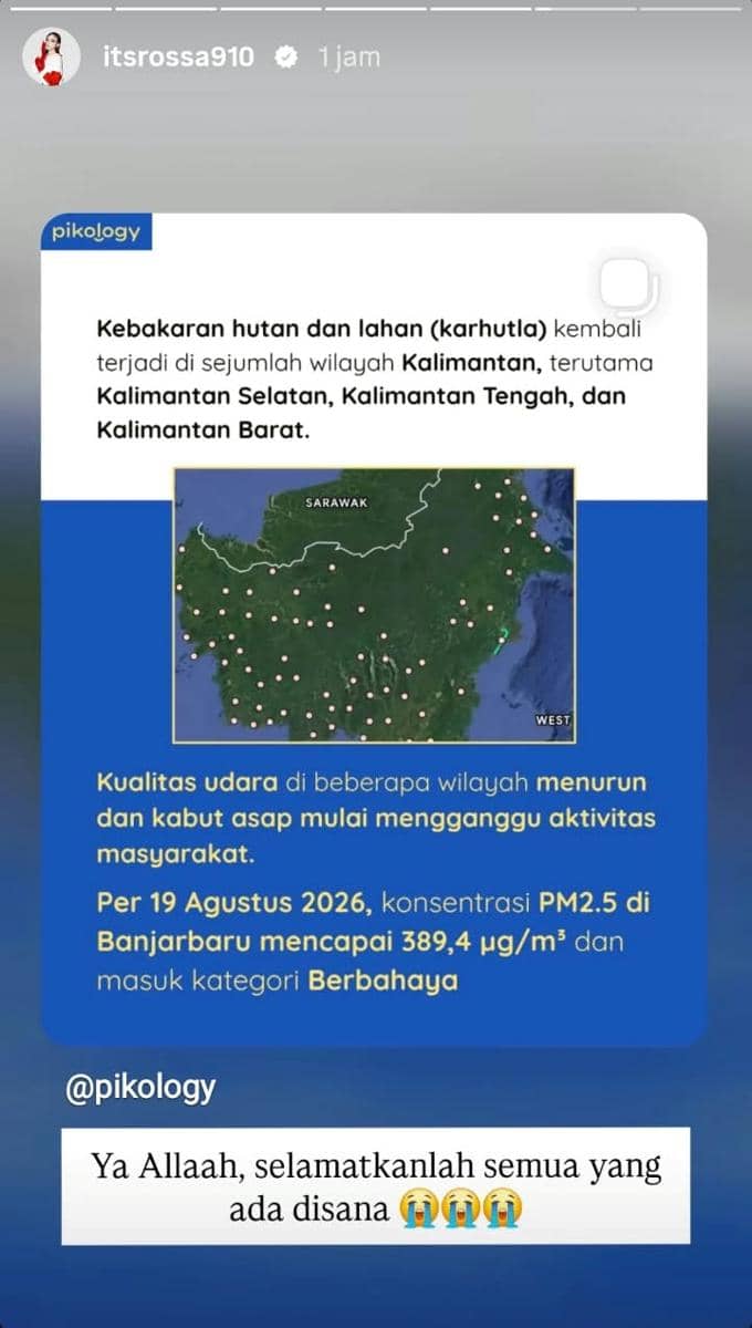 Rossa suarakan kebakaran di Kalimantan