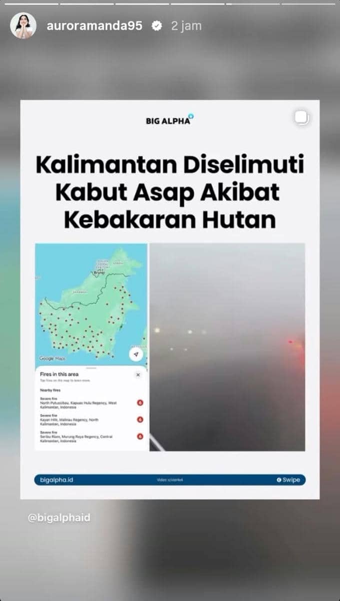 Aurora Amanda suarakan kebakaran di Kalimantan