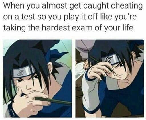 meme Naruto tentang ujian