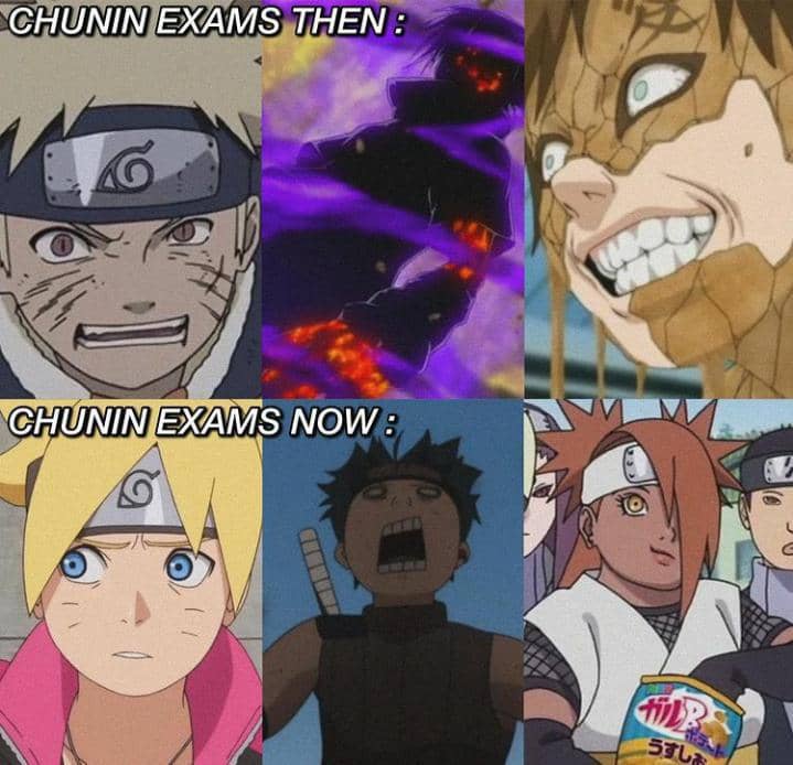 meme Naruto tentang ujian