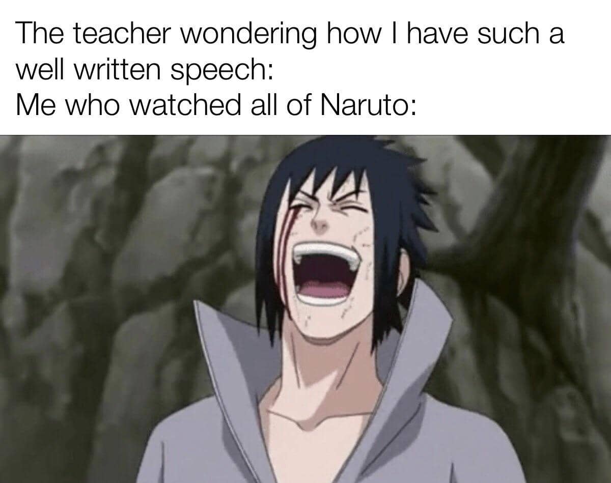 meme Naruto tentang ujian