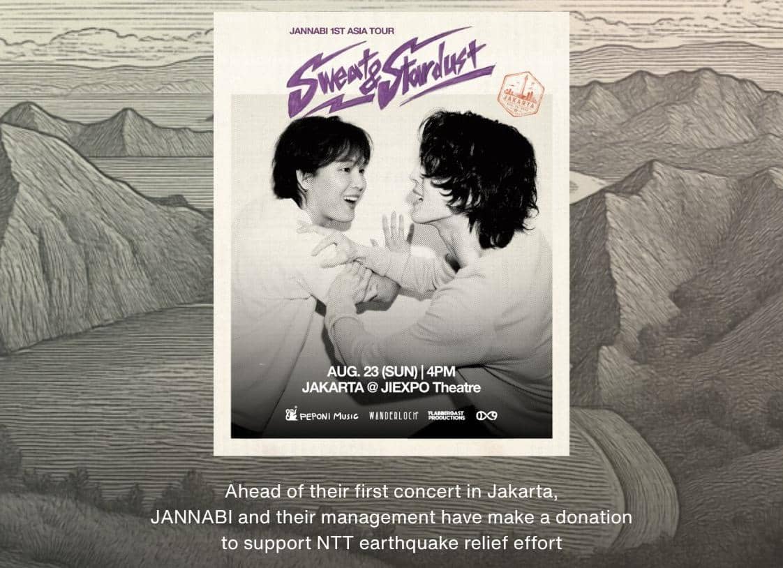 Perdana Konser di Indonesia, JANNABI Donasi Rp76 Juta untuk NTT