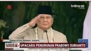 Cek Fakta: Prabowo Hadiri Upacara Penurunan Presiden di Istana Merdeka