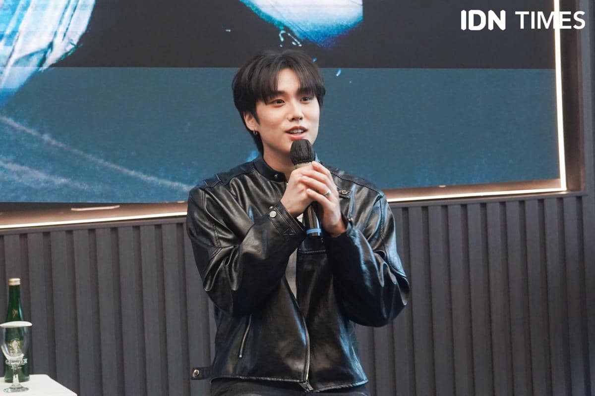Jacob The Boyz dalam konferensi pers pada Jumat (21/8/2026).