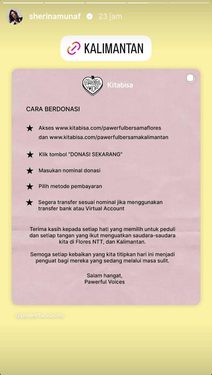 Sherina Munaf galang dana untuk Karhutla Kalimantan 2026