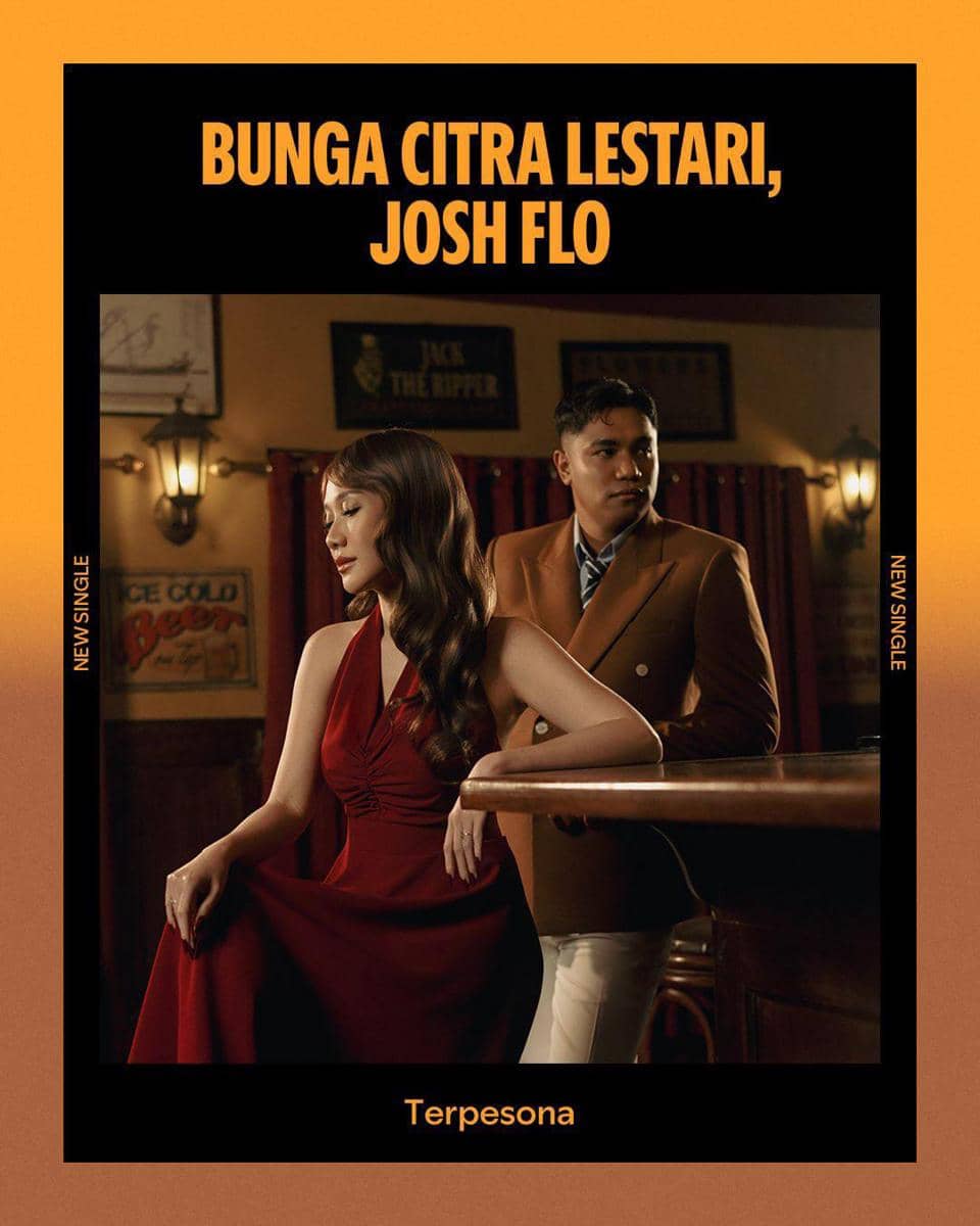 Sampul promosi lirik lagu “Terpesona” oleh BCL featuring Josh Flo dari unggahan akun Spotify Indonesia.