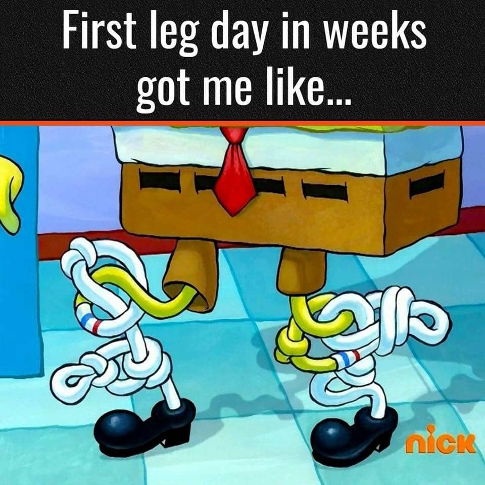 meme SpongeBob tentang leg day