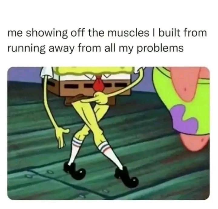 meme SpongeBob tentang leg day