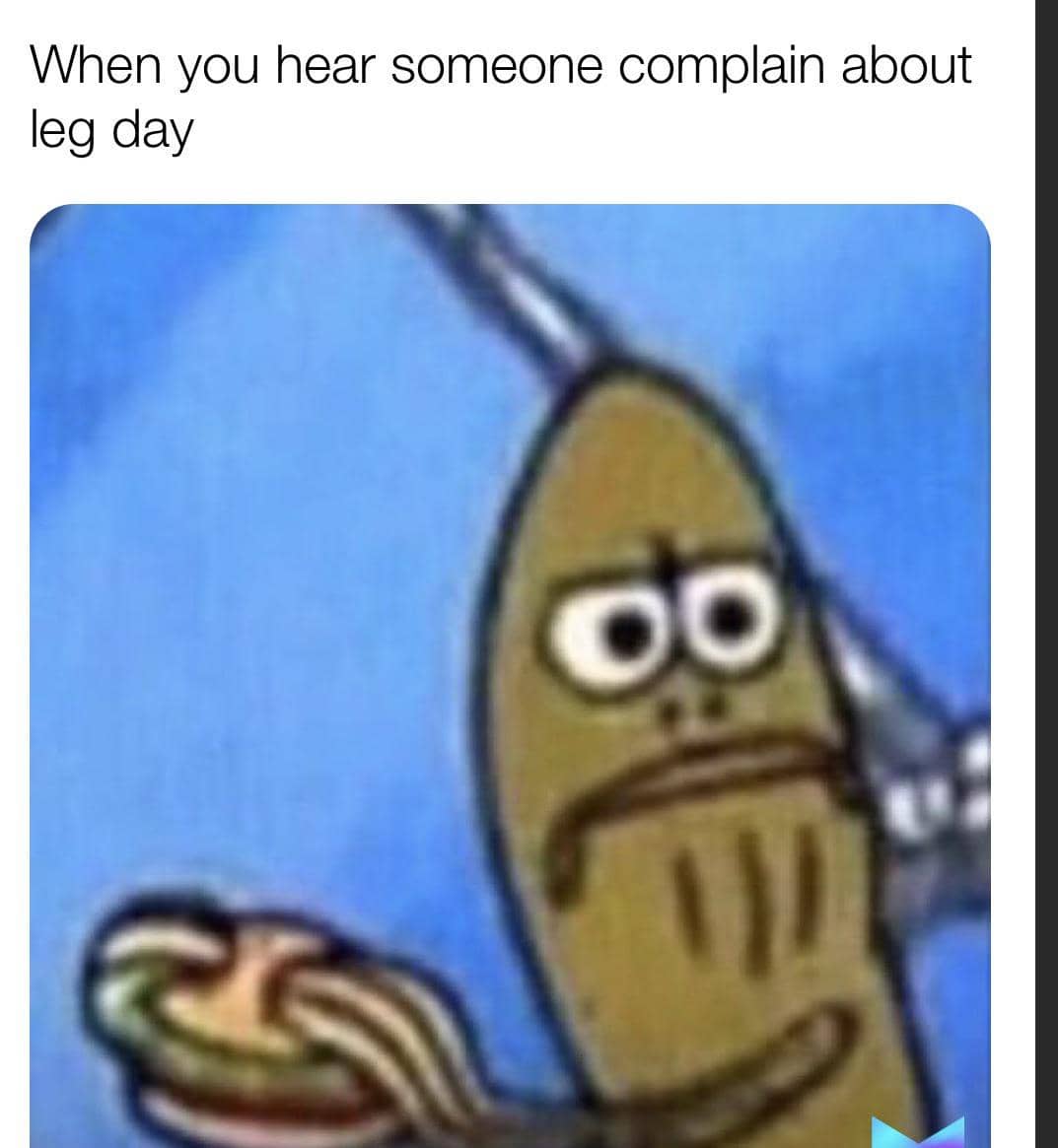 meme SpongeBob tentang leg day