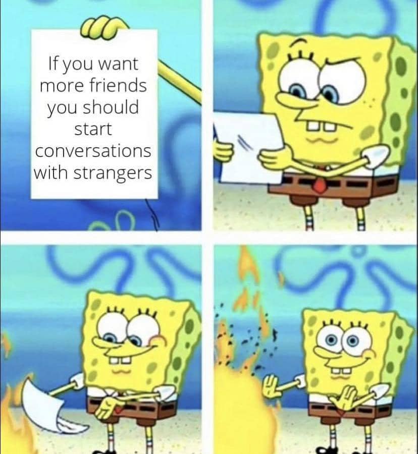 meme SpongeBob tentang orang asing