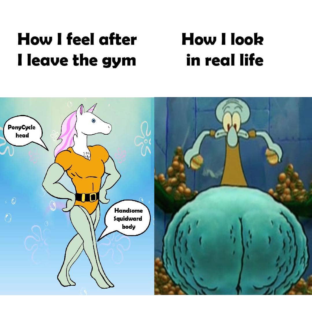 meme SpongeBob tentang leg day