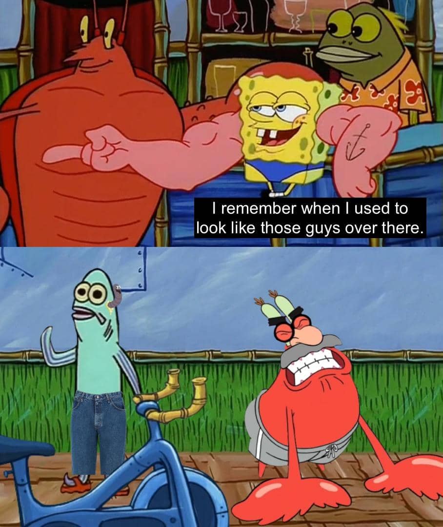 meme SpongeBob tentang leg day