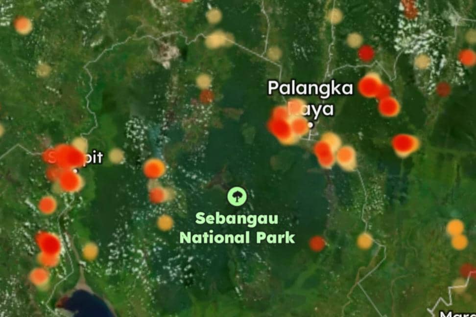 ilustrasi hotspot di beberapa wilayah Kalimantan.