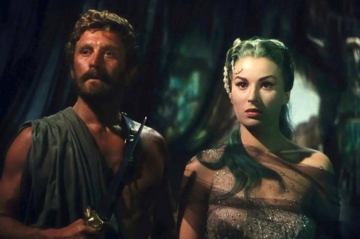 Kirk Douglas dan Silvana Mangano