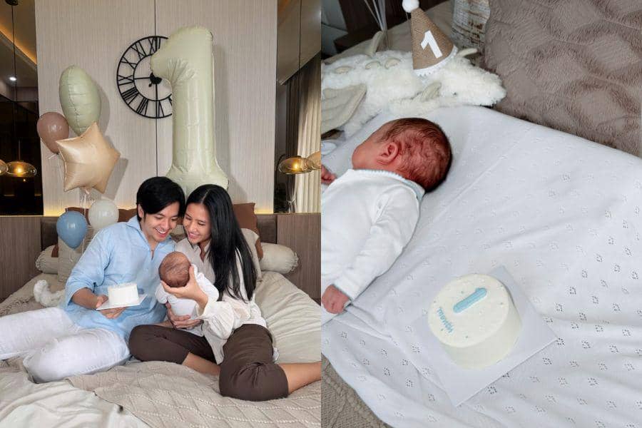 Gaya Keluarga Angga-Shenina di Perayaan 1 Bulan Anaknya, Serba Pastel!