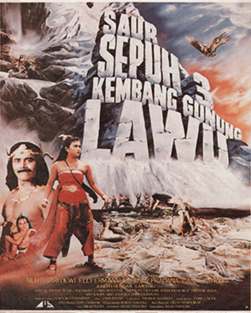 Poster film Saur Sepuh 3 (1989) (dok. Kanta Indah Film/Saur Sepuh III: Kembang Gunung Lawu)