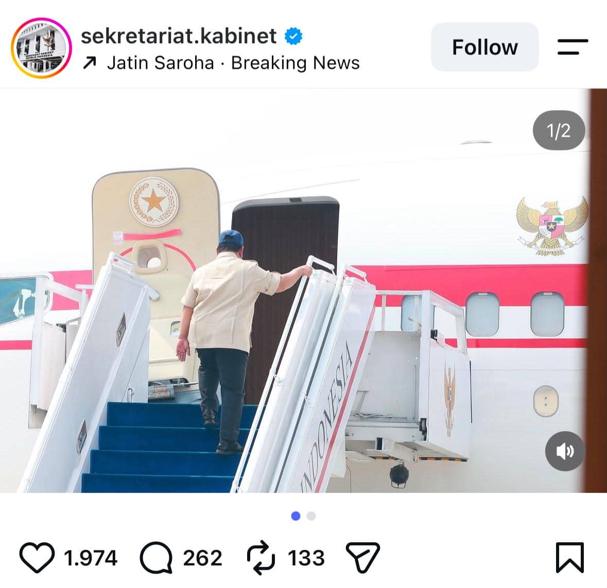 Prabowo Terbang ke Kalimantan untuk Cek Penanganan Karhutla