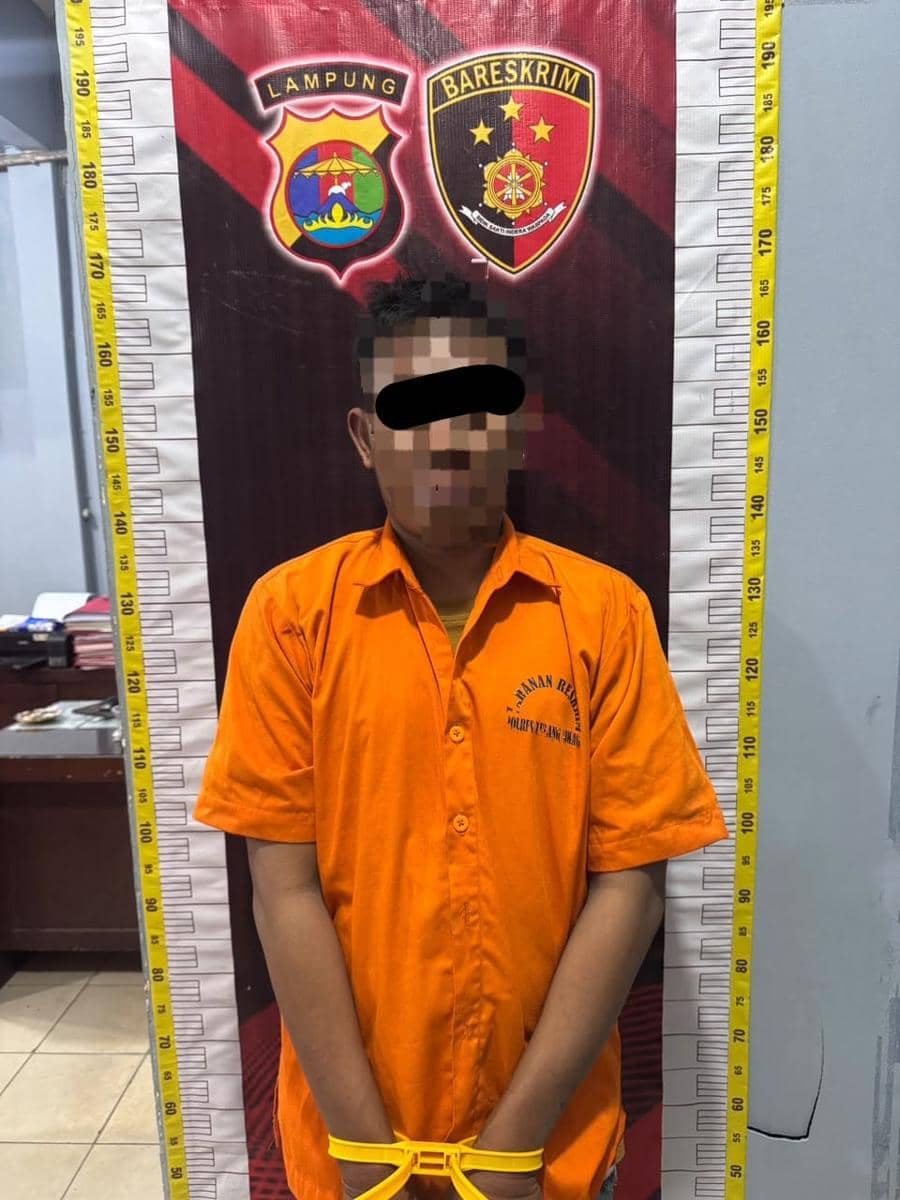 Medi Saputra (30) ditangkap personel Satreskrim Polres Tulang Bawang. (Dok. Polres Tuba).
