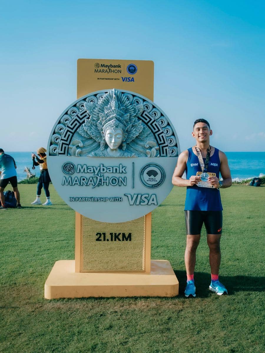 Aktor Daffa Wardhana mengikuti Bali Marathon 2026 dan membagikan momen partisipasinya melalui Instagram.