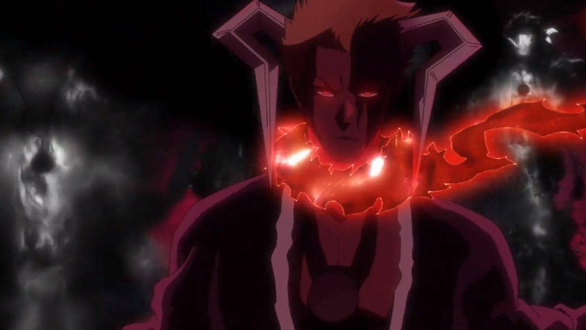 Ichigo Kurosaki menciptakan beberapa kloning dirinya dalam adegan anime Bleach TYBW Part 4 berlatar gelap.