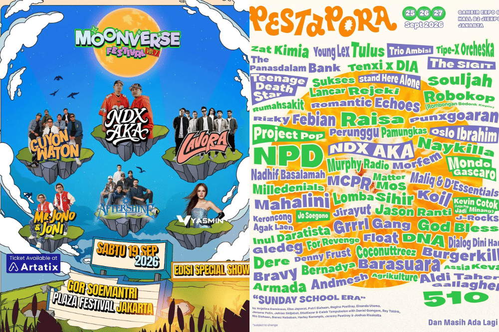 Daftar event musik di Jakarta September 2026 (instagram.com/moonversefest/pestapora)